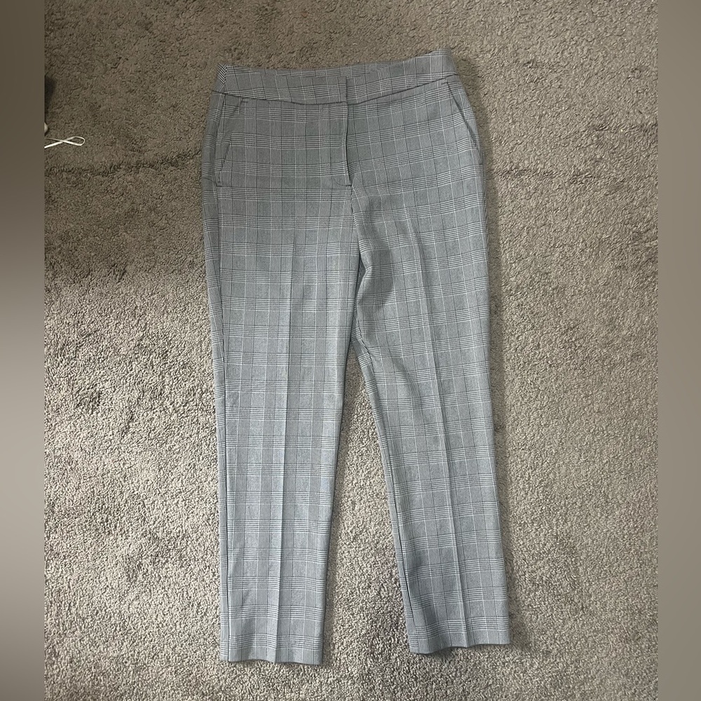 Joie Gray Checkered Ankle Pants